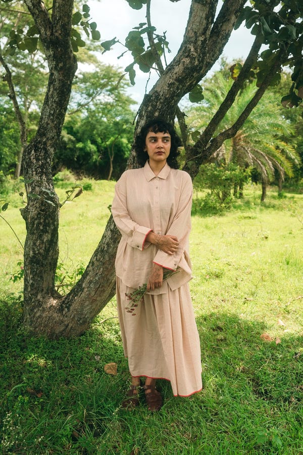 Tree and Poetry — Sandstriped skirt set