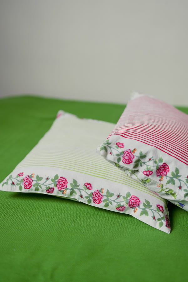 Tree and Poetry — Gulabi Green Double Sided Cushion