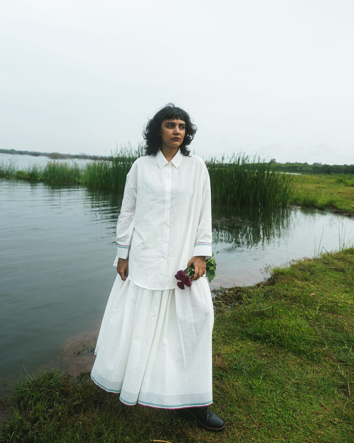 Ela White skirt set - image 7