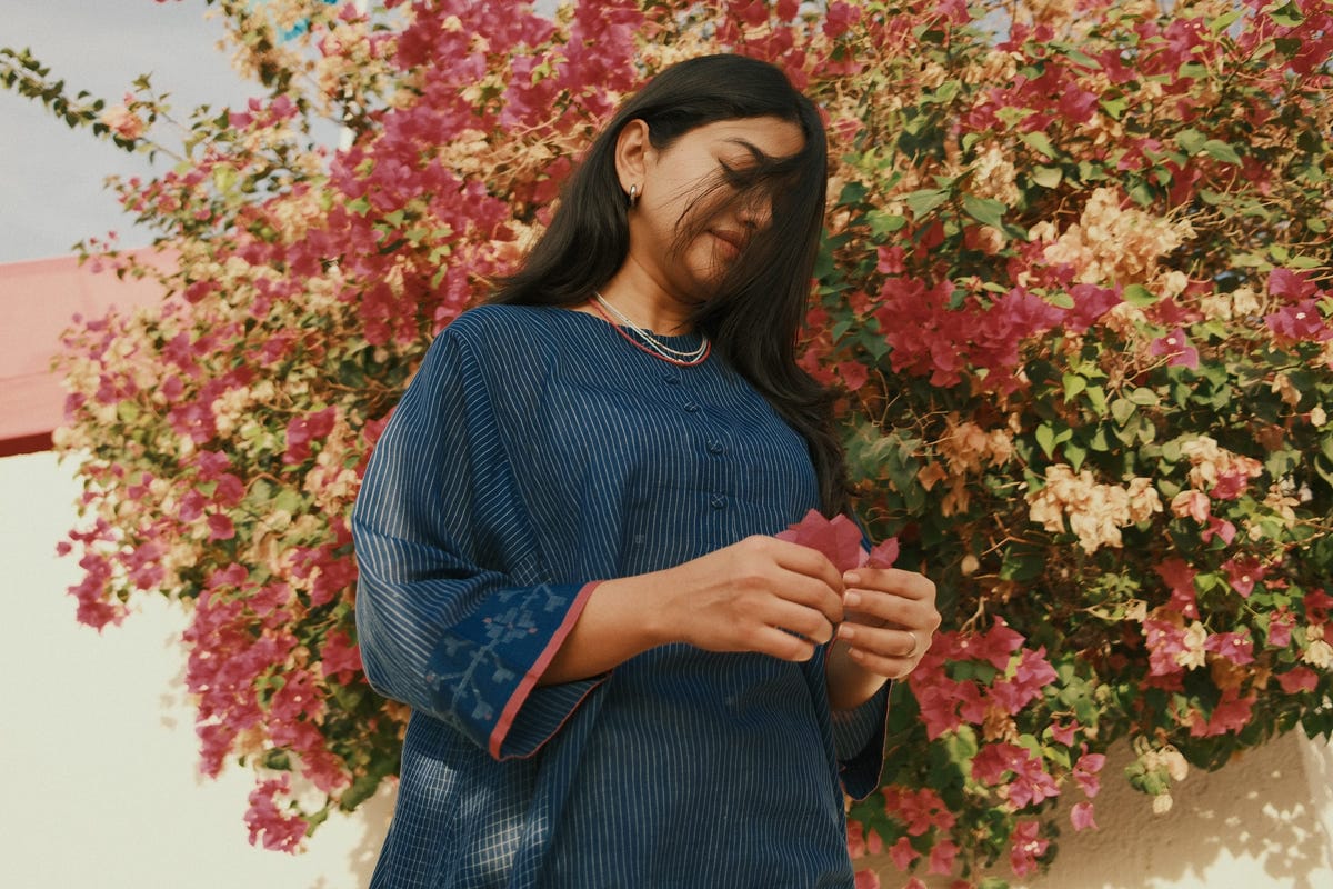 Ela - Blue jamdani - image 3