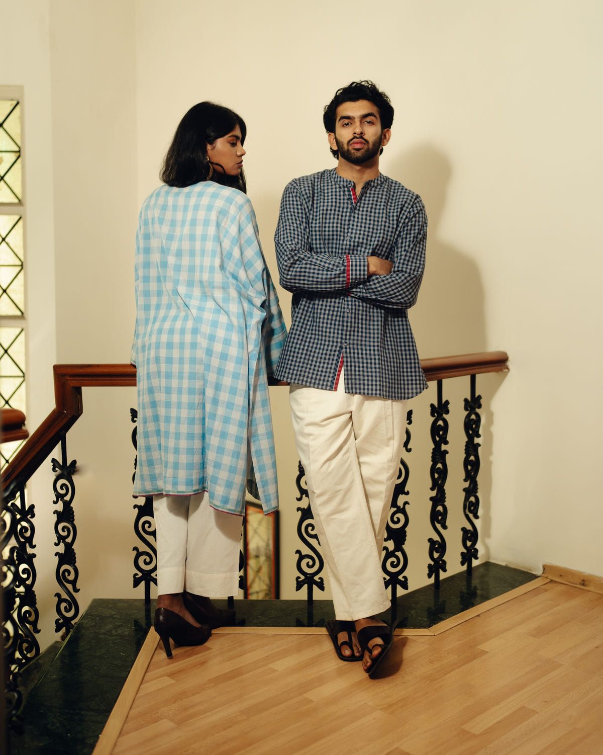 Free size kurta - Light blue checks - image 4