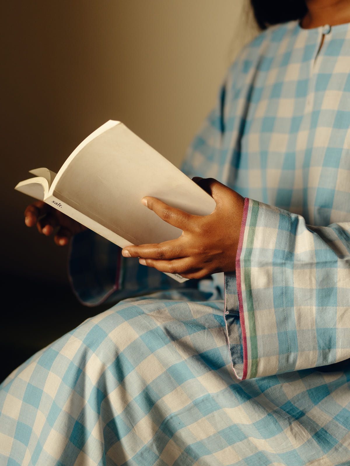 Free size kurta - Light blue checks - image 5