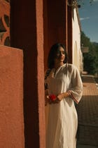 Ela - White Jamdani view 2