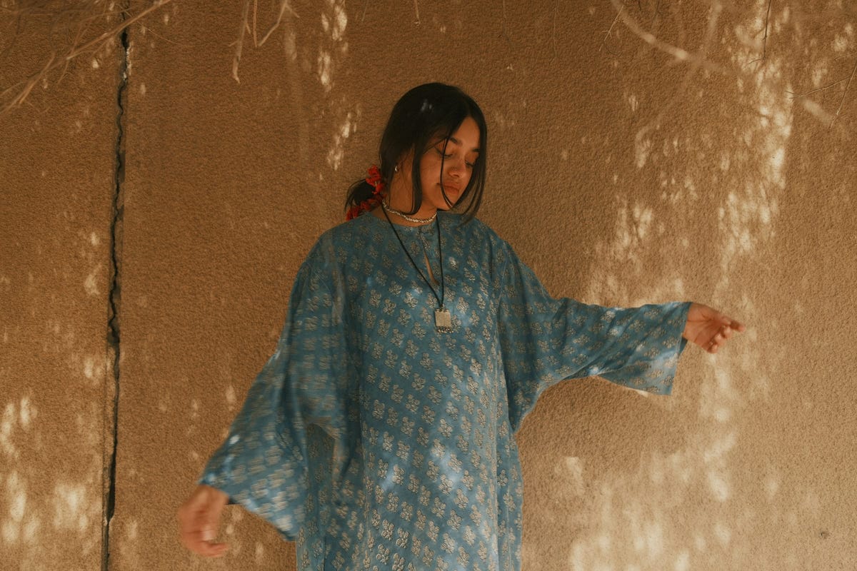 Ela - Indigo silk - image 1