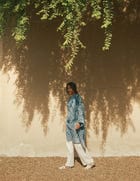 Ela - Indigo silk view 2