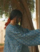 Ela - Indigo silk view 7