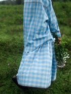 Light blue checks skirt set view 4
