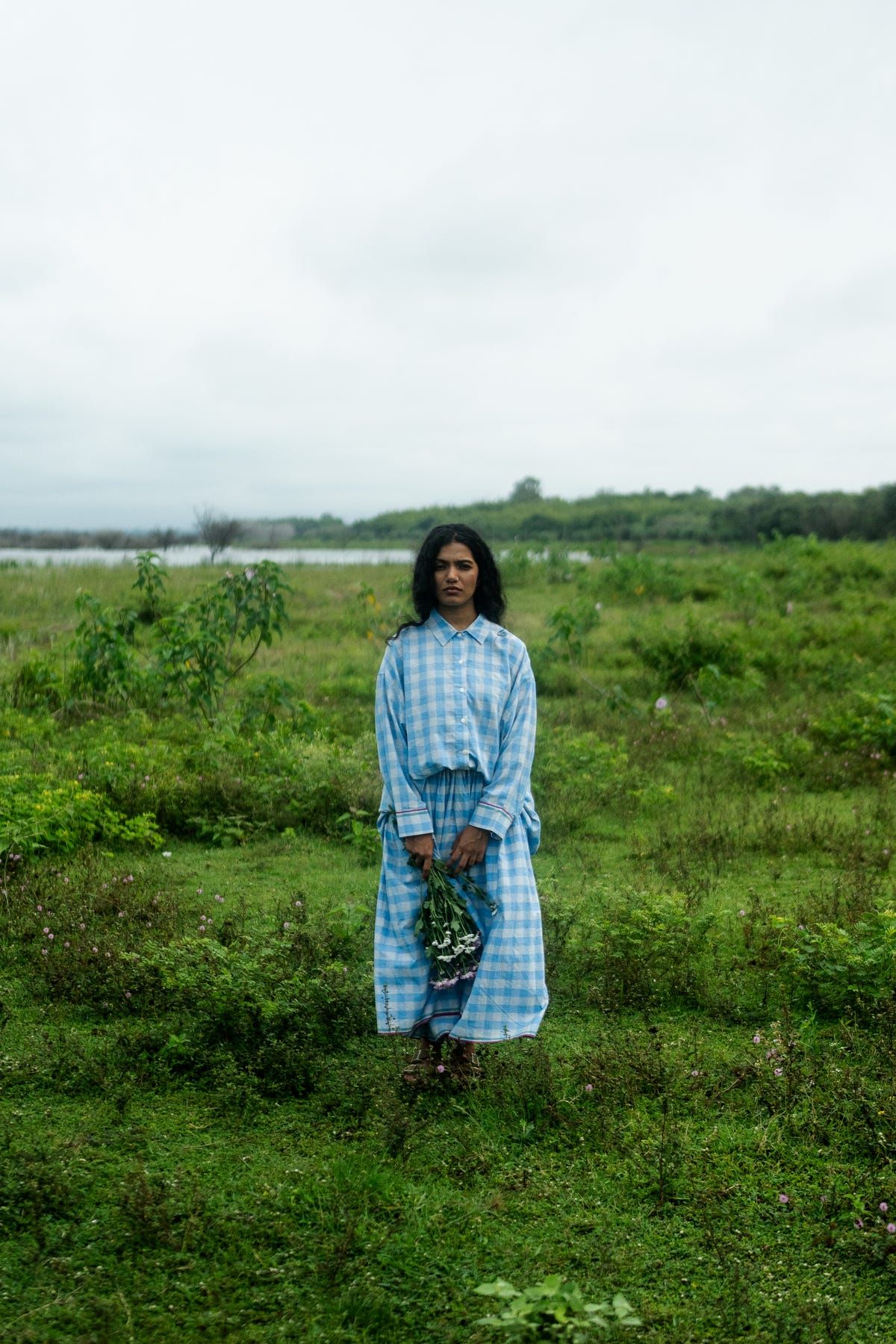 Light blue checks skirt set - image 8