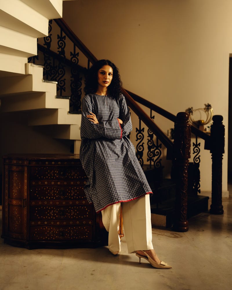 Kurta - Blueberry Checks