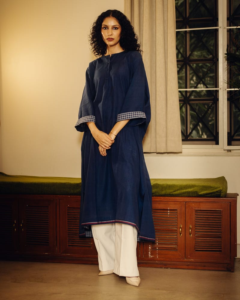 Free Size Kurta - Blueberry Plain