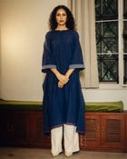 Free Size Kurta - Blueberry Plain view 3