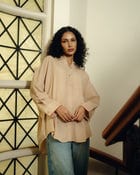 Oversized Shirt - Sand Striped view 1