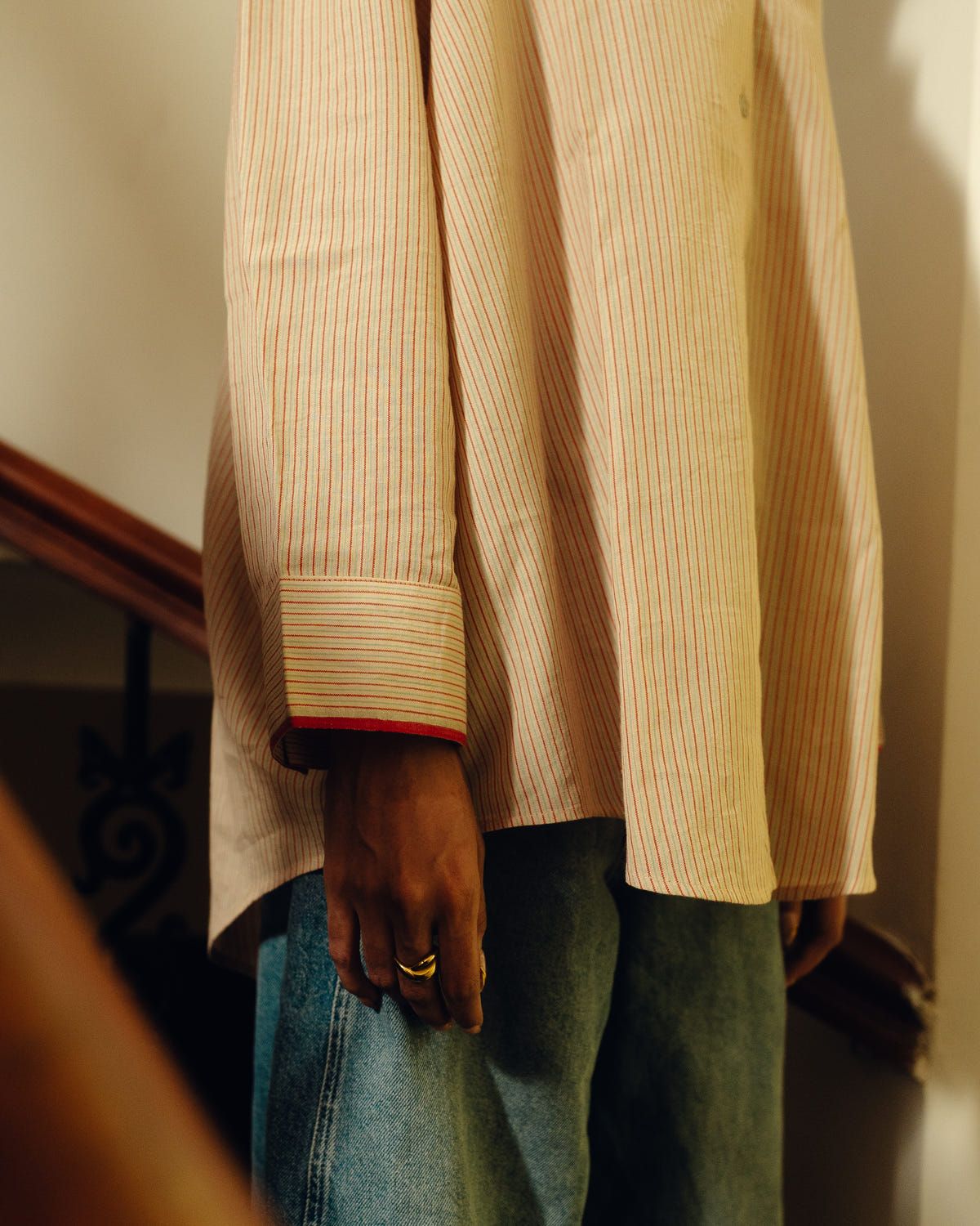 Oversized Shirt - Sand Striped - image 2