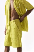 Cyber Lime Jorts view 1