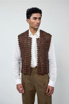Wood Handbeaded Vest view 1