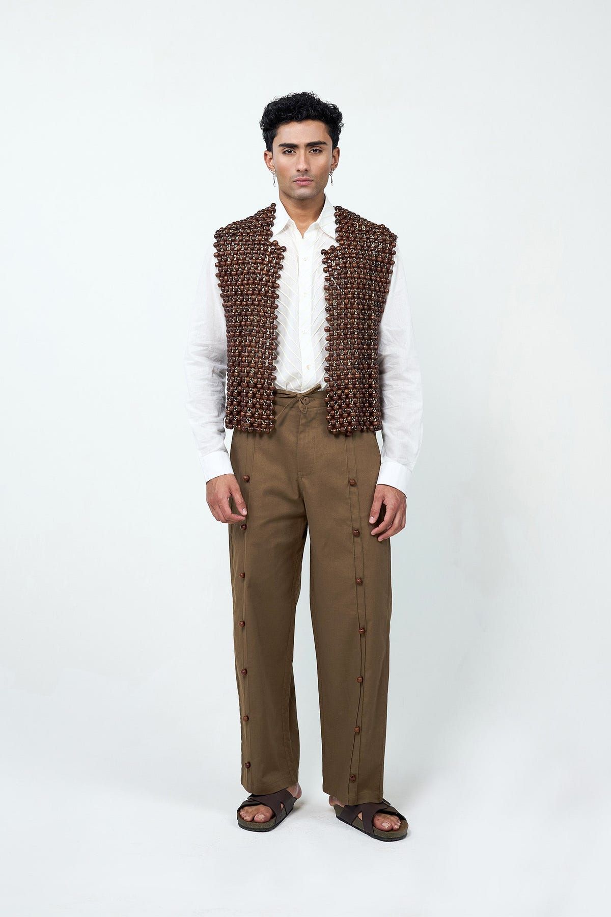 Wood Handbeaded Vest - image 2
