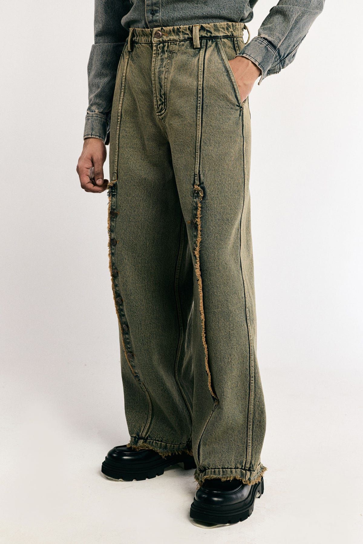 Slashing Denim Pants - image 3