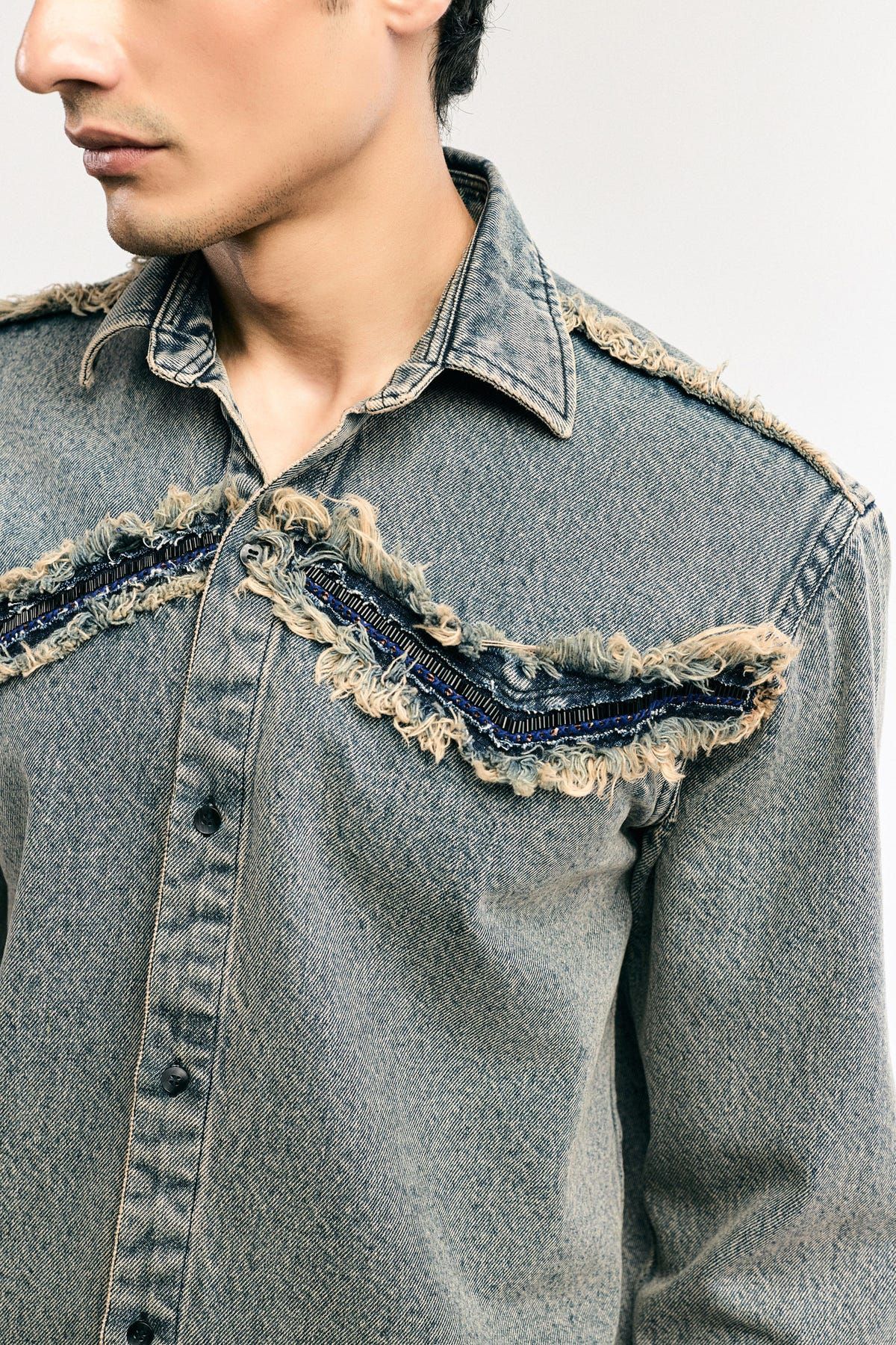 Tactile Denim Shirt - image 4