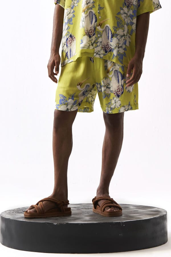 Triune — Cyber Lime Pelican Shorts