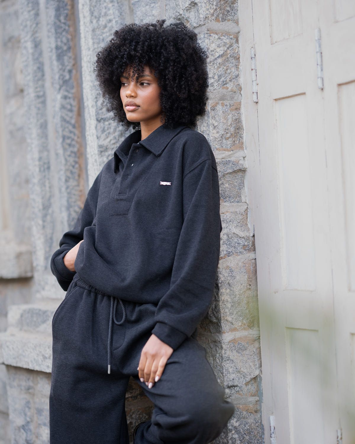 Deep Grey Layered rugby sweatshirt - image 4