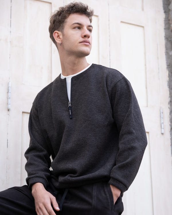 Uncool — Layered zipper sweatshirt