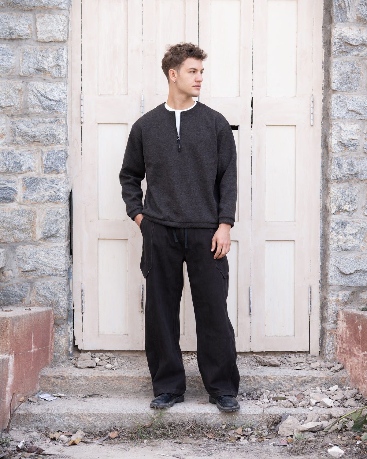 Layered zipper sweatshirt - image 5
