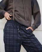 velvety lined Check Sweatpants view 1
