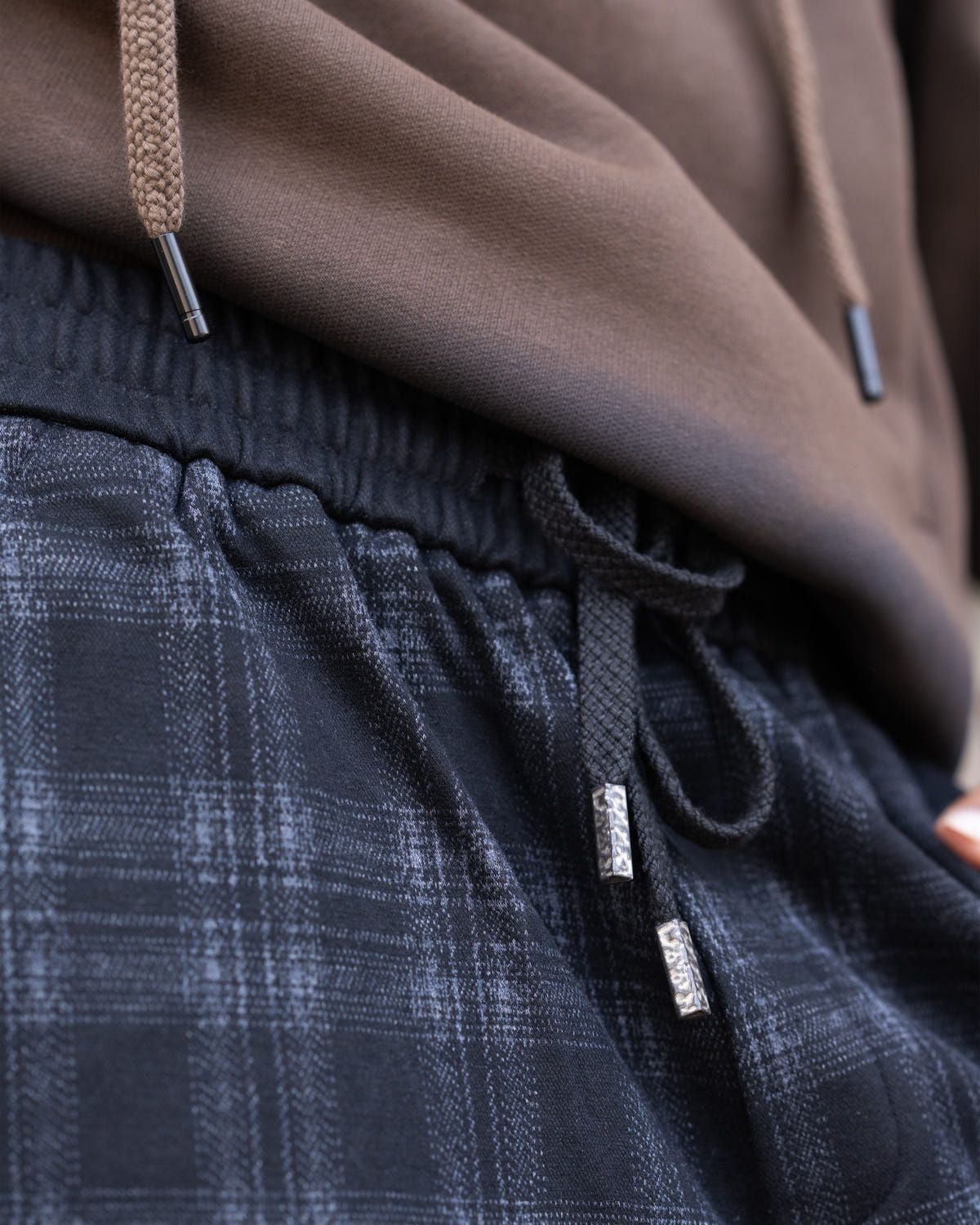 velvety lined Check Sweatpants - image 3