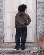 velvety lined Check Sweatpants view 4