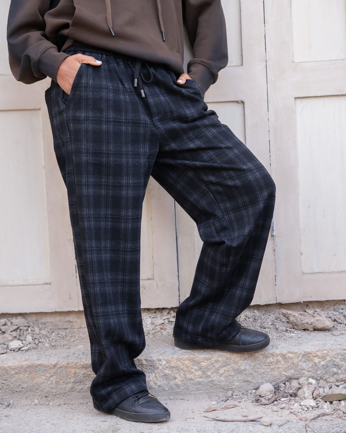 velvety lined Check Sweatpants - image 5