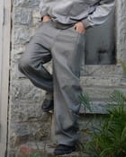 Patch Grey velvety cotton twill denim view 3