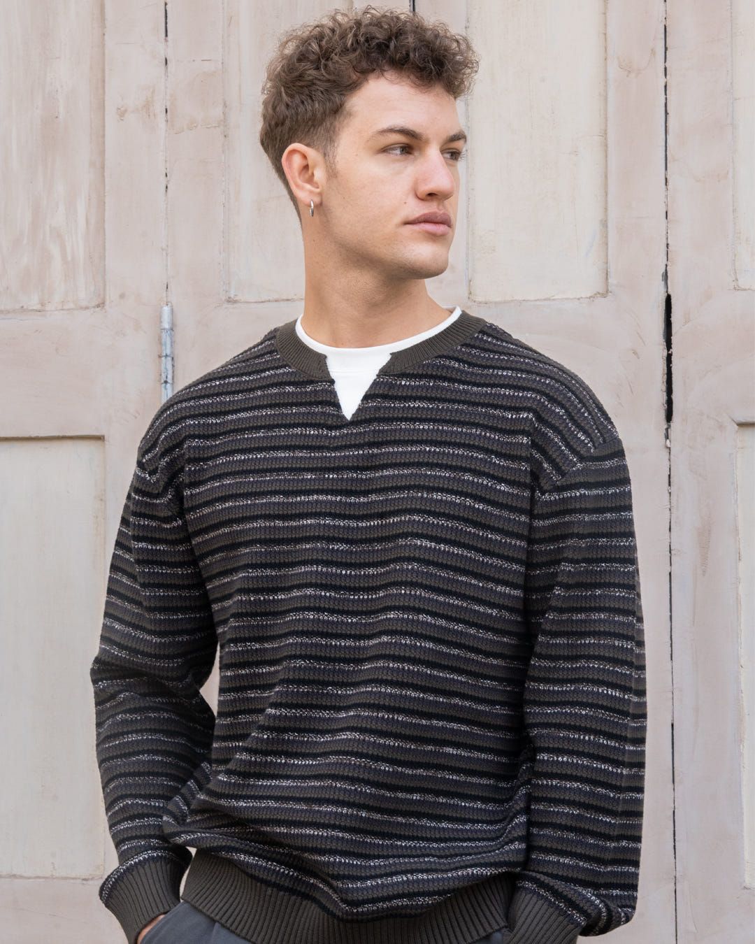 Layered knit pullover - image 1