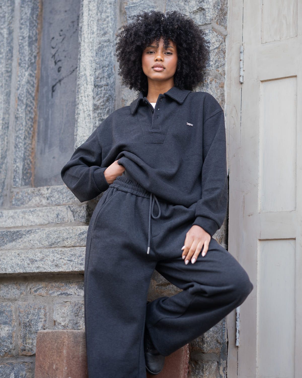velvety lined grey Sweatpants - image 3