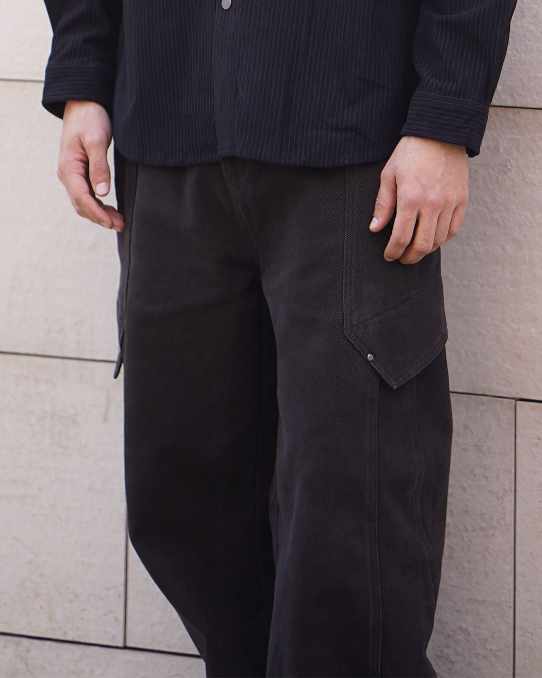 Brown velvety cotton twill denims - image 4