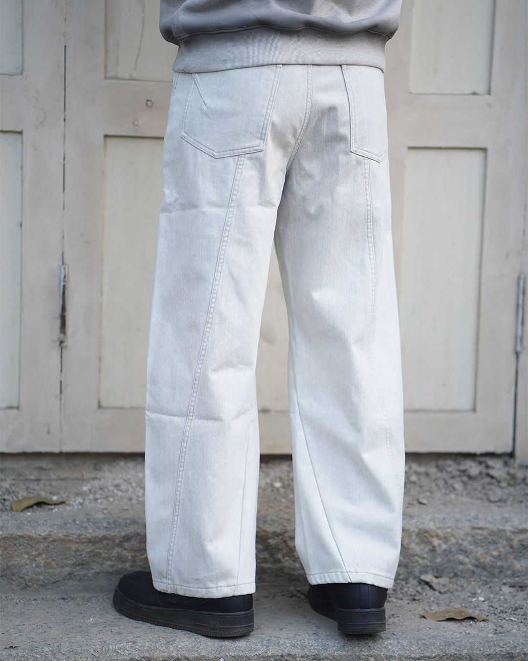 Light Grey velvety cotton twill denim - image 2