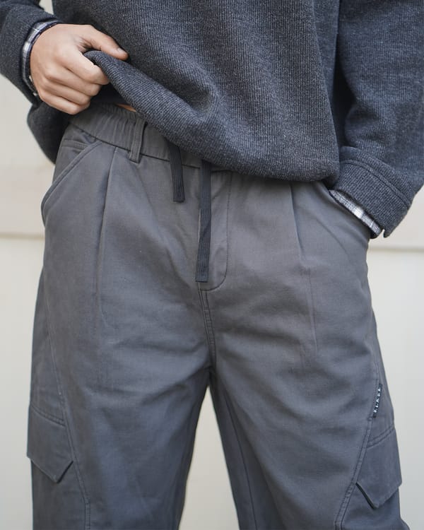 Uncool — Dark Grey cotton twill pants