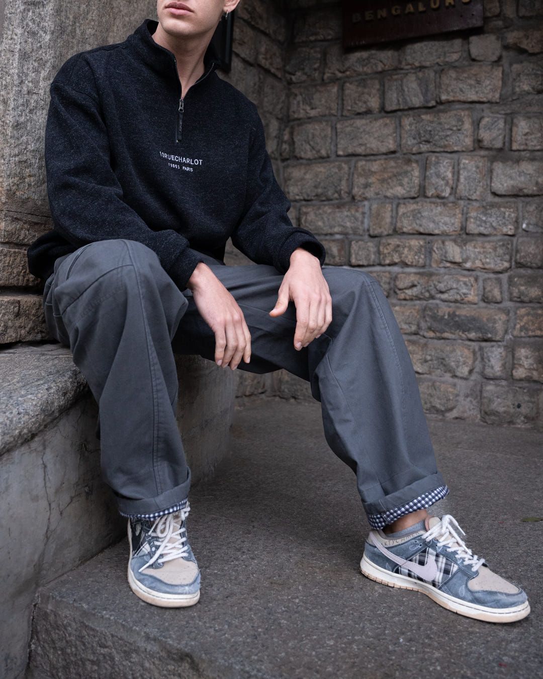 Dark Grey cotton twill pants - image 5