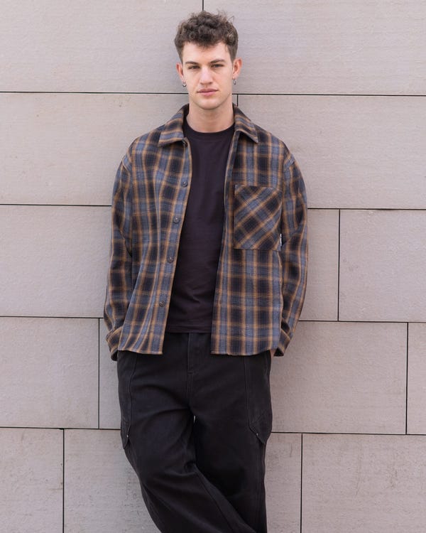 Uncool — Mustard Flannel Shirt