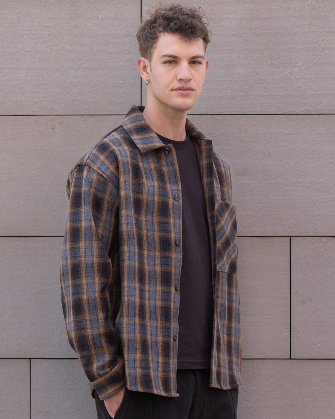 Mustard Flannel Shirt - image 3