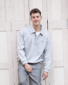 Heather Grey Layered rugby sweatshirt view 1