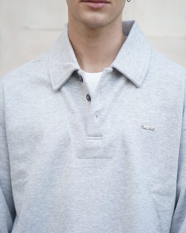 Uncool — Heather Grey Layered rugby sweatshirt