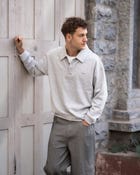 Heather Grey Layered rugby sweatshirt view 3