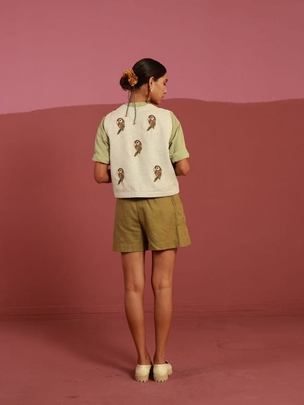 Winglore Studio — The Parakeet Gilet (Beige)