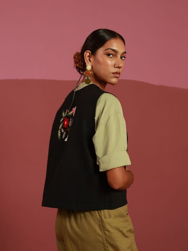 Winglore Studio — Bold Black Gilet