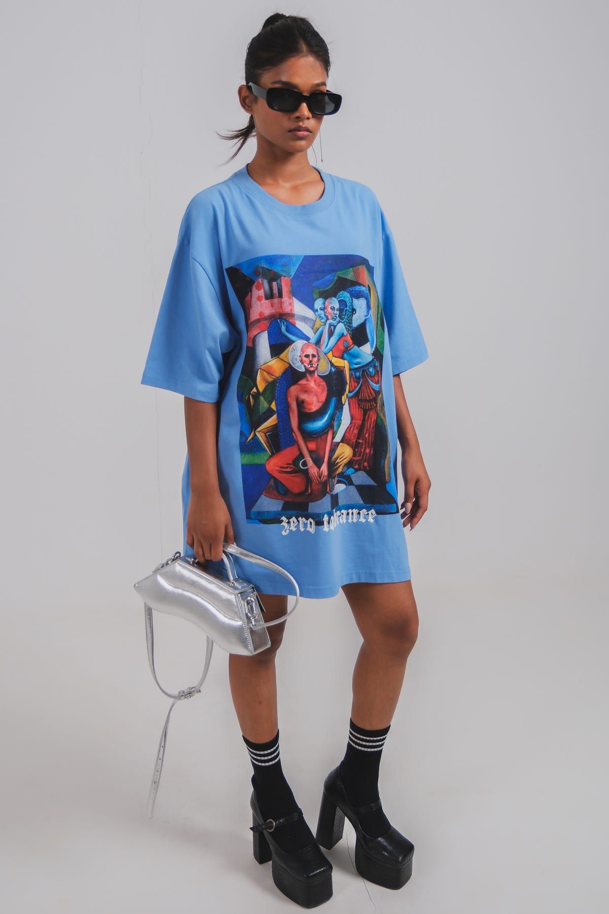 Sameera Sardana x Zero Tolerance London Blue Oversized T-shirt - image 4