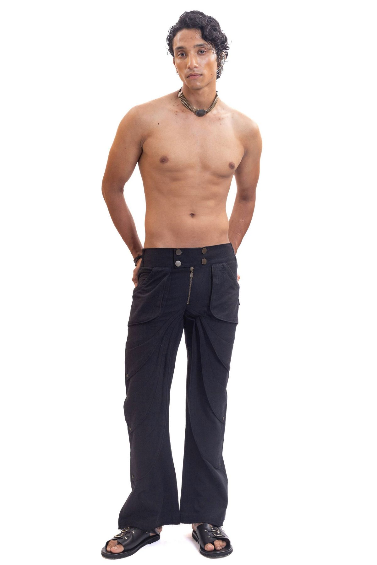 Layered handmade black pants (unisex) - image 1