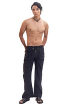 Layered handmade black pants (unisex) view 1