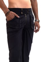 Layered handmade black pants (unisex) view 2