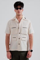 White handmade cargo shirt (Unisex) view 1