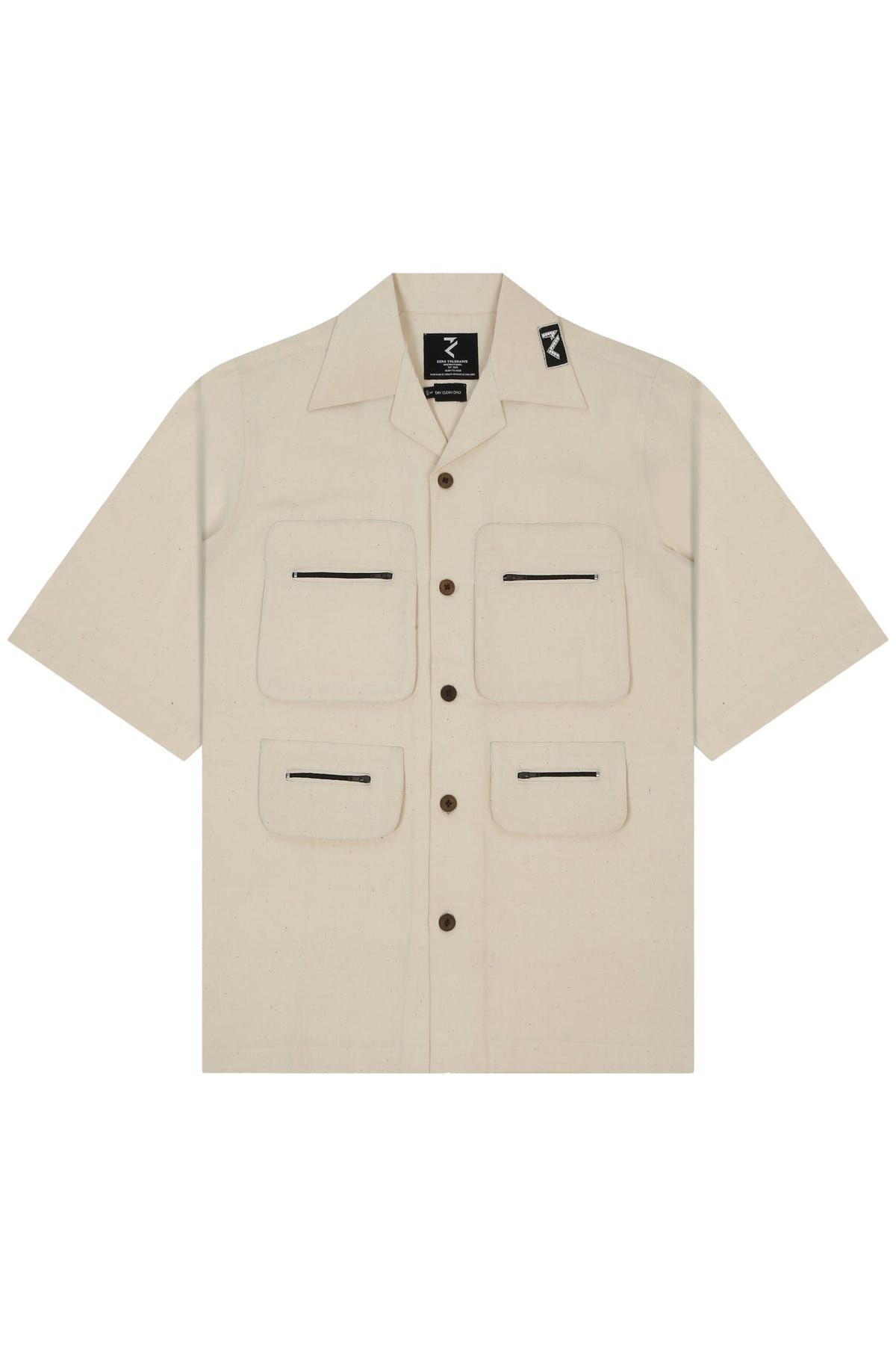 White handmade cargo shirt (Unisex) - image 3